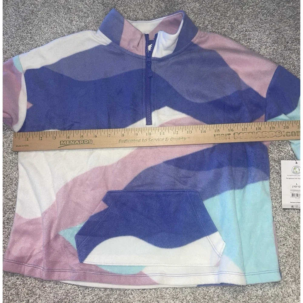 Athletic Works Fleece 1/4 Zip Sweatshirt Girls Sz‎ L 10/12 NEW